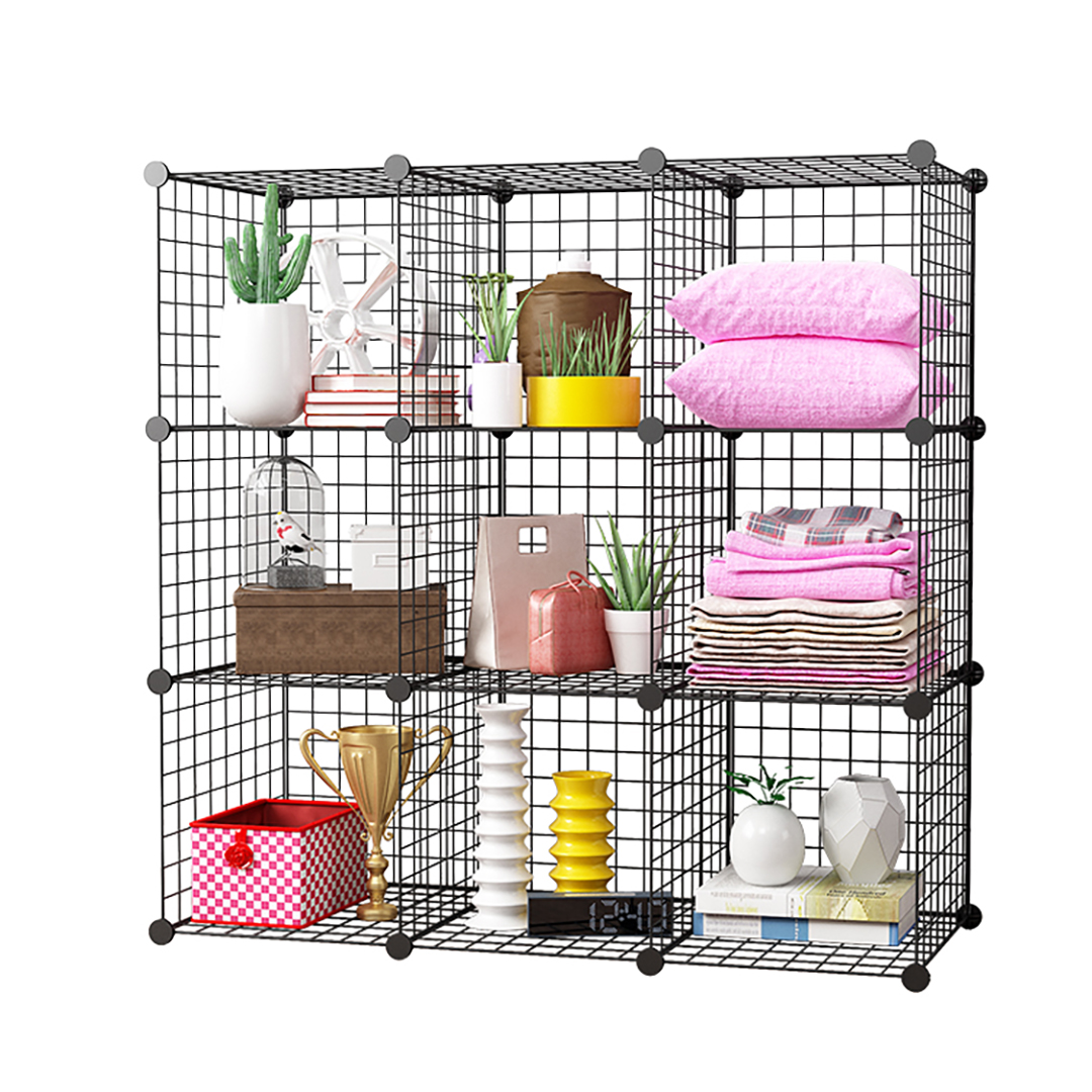 Soga Black Portable 9-Cube Storage Organiser Foldable Diy Modular Grid Space Saving Shelf, Furniture, Storage &Amp; Shelving, Home Storage, , ,  - Nz Depot 1