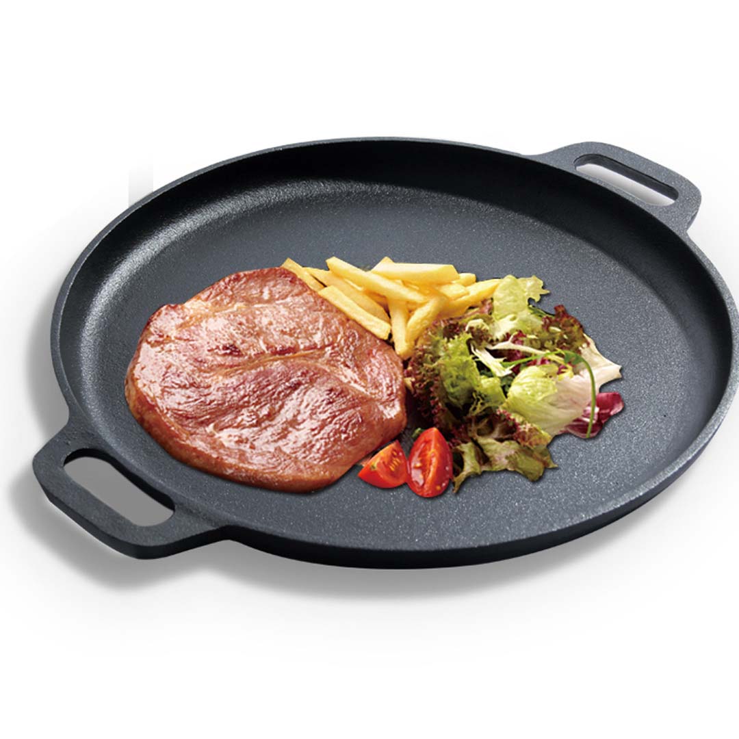 SOGA Cast Iron 30cm Frying Pan Skillet Coating Steak Sizzle Platter, Home & Living, Kitchen & Dining, Cookware, Griddles & Grill Pans, ,  - NZ DEPOT 9