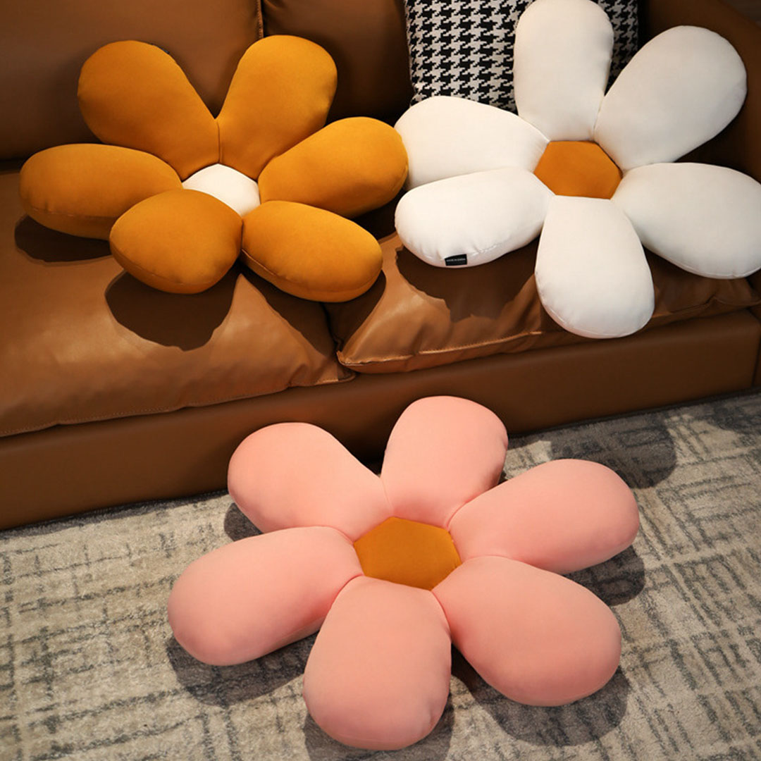 Soga Coffee Daisy Flower Shape Cushion Soft Leaning Bedside Pad Floor Plush Pillow Home Decor, Furniture, Living Room Furniture, Occasional Chairs, , ,  - Nz Depot 5