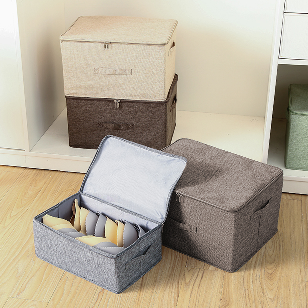 SOGA Coffee Large Portable Double Zipper Storage Box Moisture Proof Clothes Basket Foldable Home Organiser, Furniture, Storage & Shelving, Home Storage, , ,  - NZ DEPOT 3