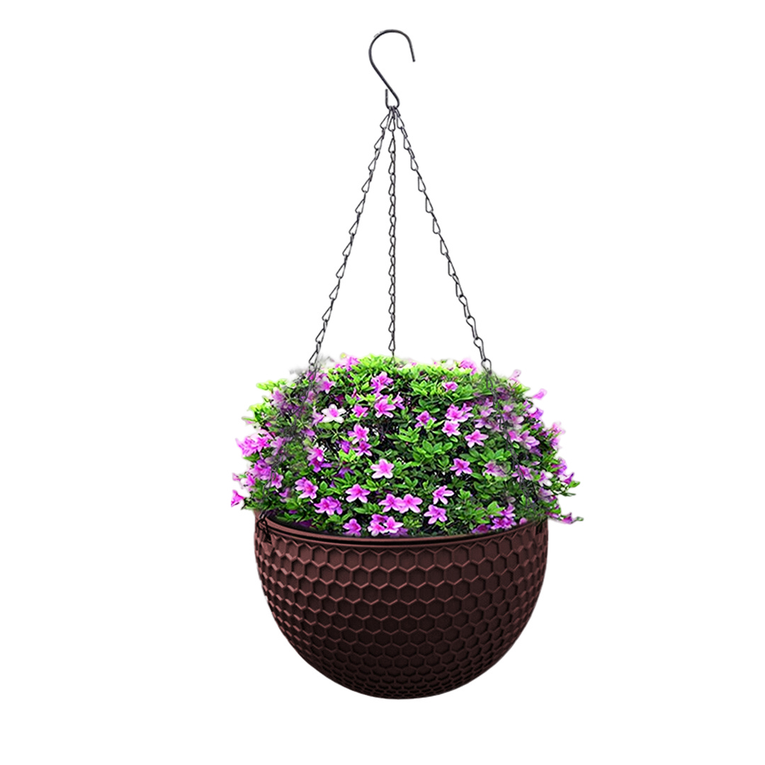 SOGA Coffee Small Hanging Resin Flower Pot Self Watering Basket Planter Outdoor Garden Decor, Home & Living, Home Decor, Indoor Pots, Planters and Plant Stands, , ,  - NZ DEPOT 1