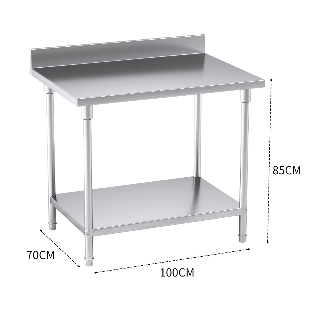 Soga Commercial Catering Kitchen Stainless Steel Prep Work Bench Table With Back-Splash 100*70*85Cm, Furniture, Kitchen &Amp; Dining Room Furniture, Buffets, Sideboards &Amp; Kitchen Islands, , ,  - Nz Depot 3