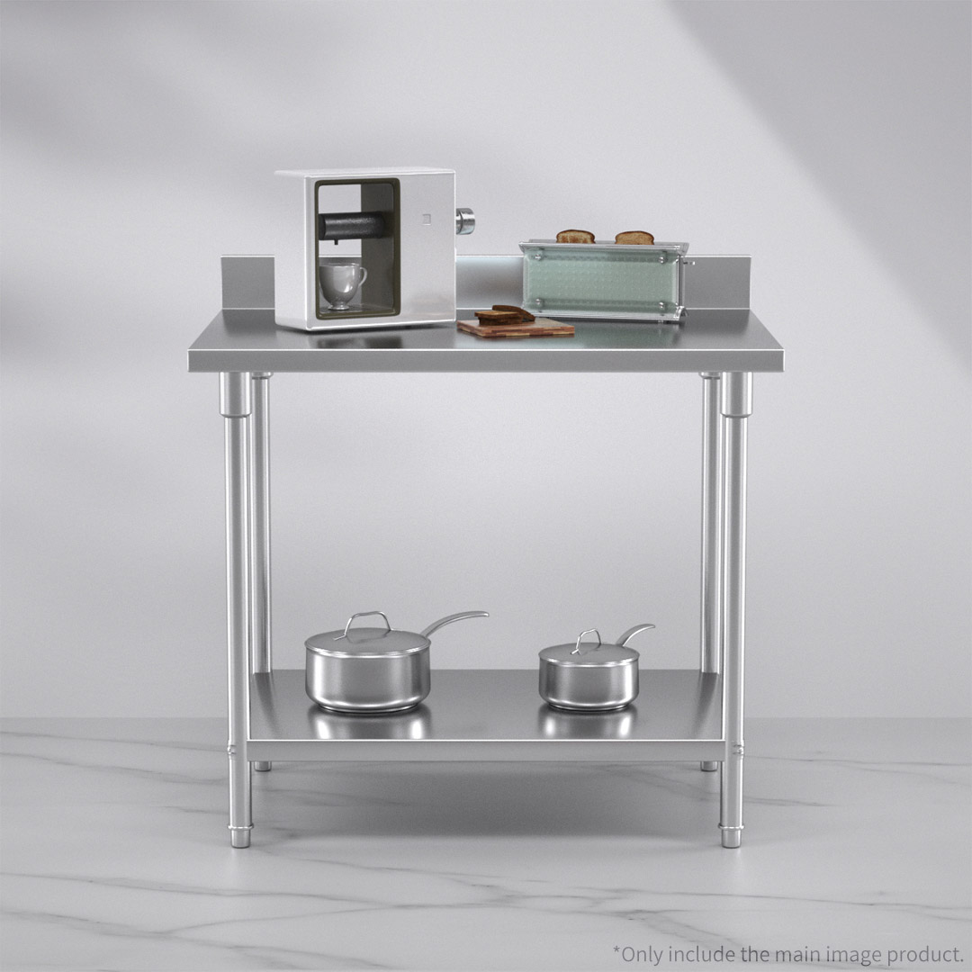 Soga Commercial Catering Kitchen Stainless Steel Prep Work Bench Table With Back-Splash 100*70*85Cm, Furniture, Kitchen &Amp; Dining Room Furniture, Buffets, Sideboards &Amp; Kitchen Islands, , ,  - Nz Depot 4