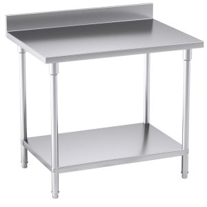 SOGA Commercial Catering Kitchen Stainless Steel Prep Work Bench Table with Back-splash 100*70*85cm, furniture, kitchen & dining room furniture, buffets, sideboards & kitchen islands, , ,  - NZ DEPOT 1