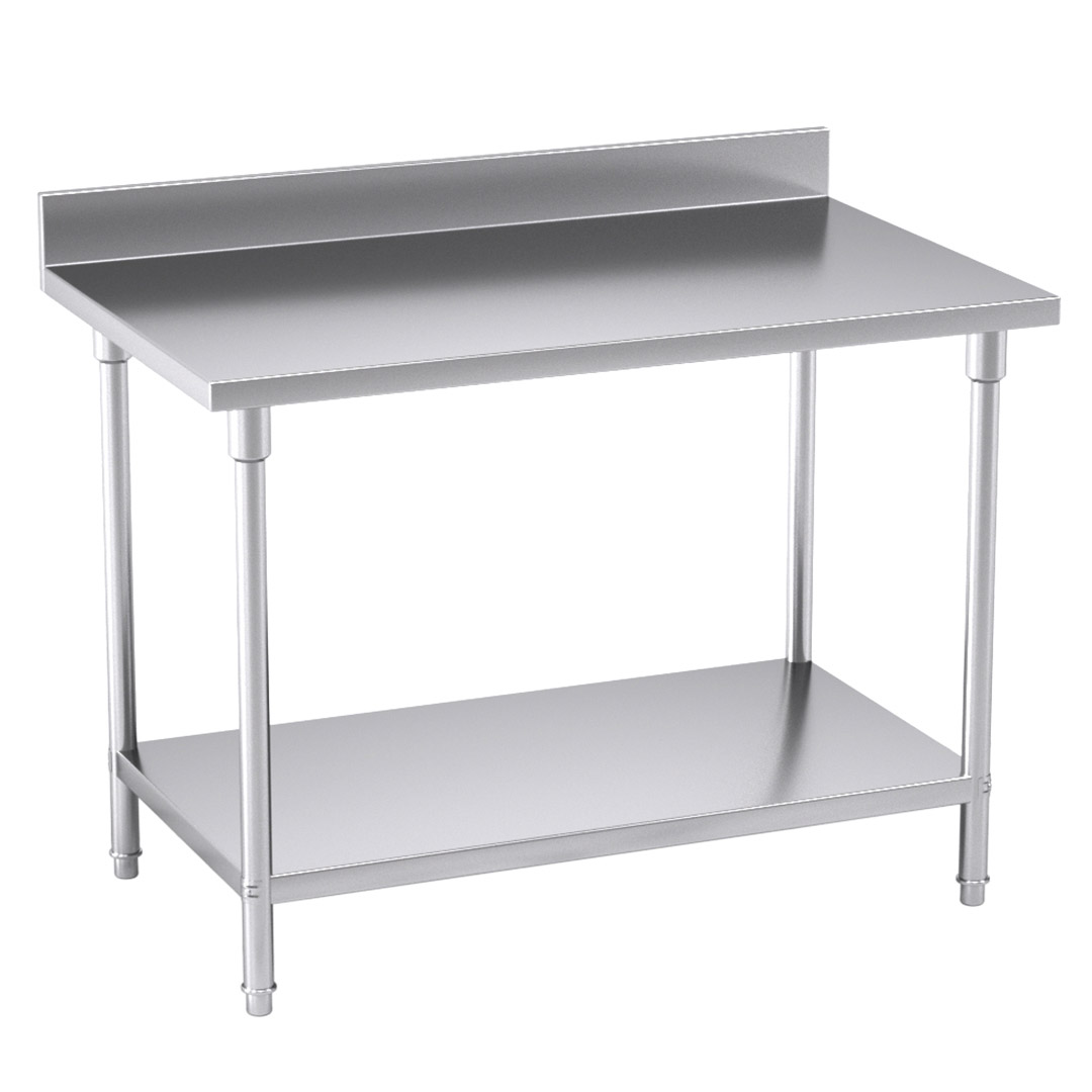 Soga Commercial Catering Kitchen Stainless Steel Prep Work Bench Table With Back-Splash 120*70*85Cm, Furniture, Kitchen &Amp; Dining Room Furniture, Buffets, Sideboards &Amp; Kitchen Islands, , ,  - Nz Depot 1