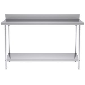 SOGA Commercial Catering Kitchen Stainless Steel Prep Work Bench Table with Back-splash 150*70*85cm, furniture, kitchen & dining room furniture, buffets, sideboards & kitchen islands, , ,  - NZ DEPOT 2