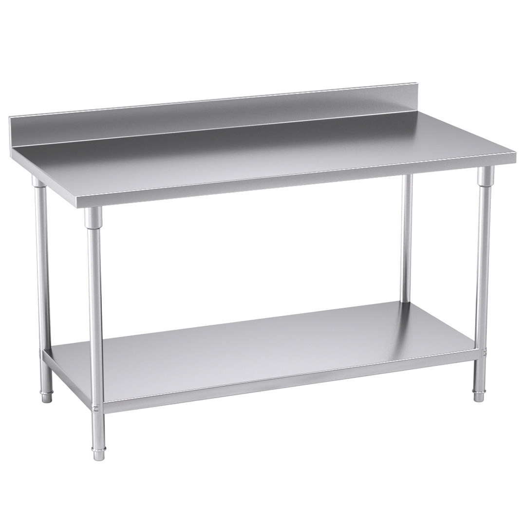 Soga Commercial Catering Kitchen Stainless Steel Prep Work Bench Table With Back-Splash 150*70*85Cm, Furniture, Kitchen &Amp; Dining Room Furniture, Buffets, Sideboards &Amp; Kitchen Islands, , ,  - Nz Depot 1