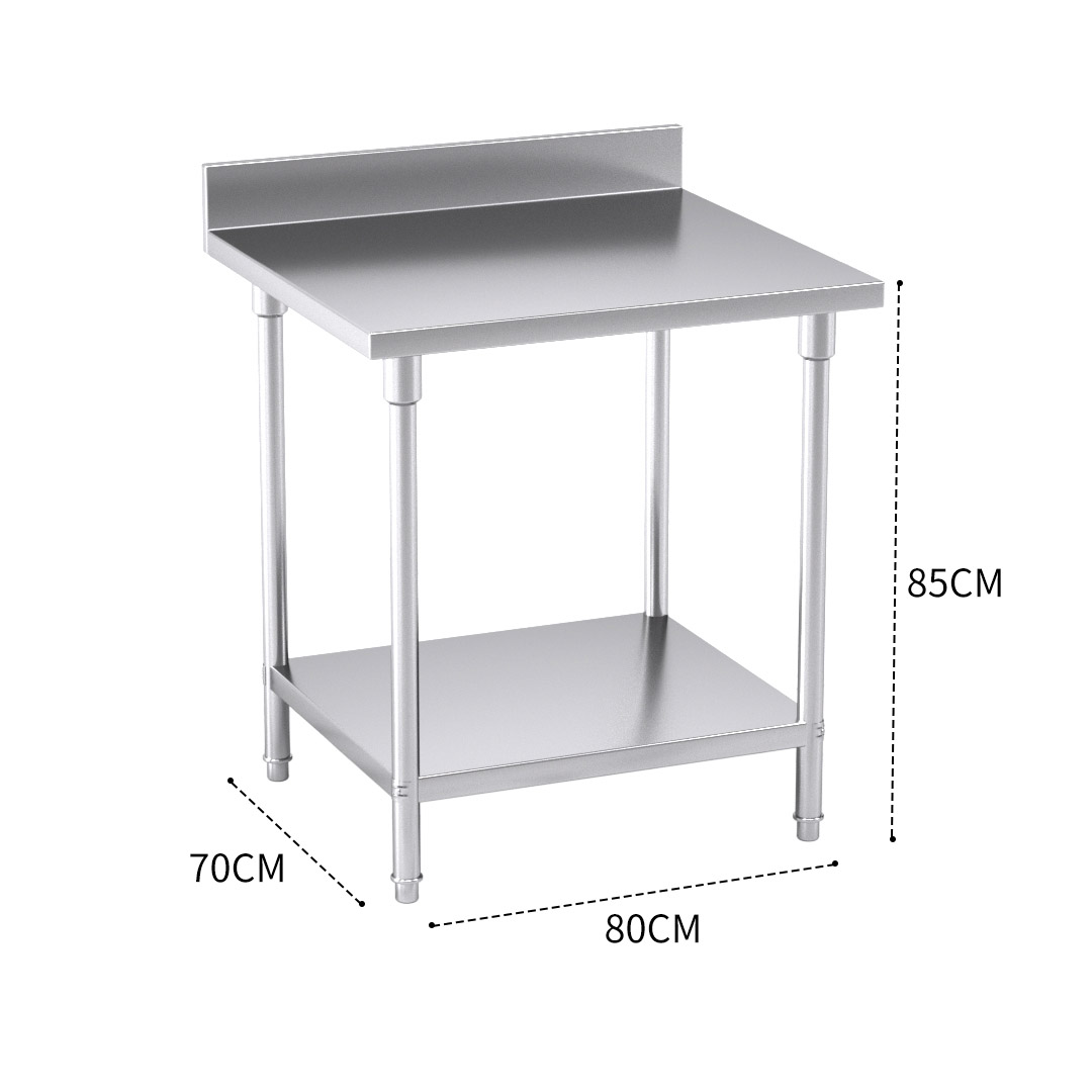 Soga Commercial Catering Kitchen Stainless Steel Prep Work Bench Table With Back-Splash 80*70*85Cm, Furniture, Kitchen &Amp; Dining Room Furniture, Buffets, Sideboards &Amp; Kitchen Islands, , ,  - Nz Depot 3