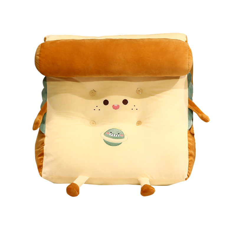 Soga Cute Face Toast Bread Wedge Cushion Stuffed Plush Cartoon Back Support Pillow Home Decor, Furniture, Living Room Furniture, Occasional Chairs, , ,  - Nz Depot 1