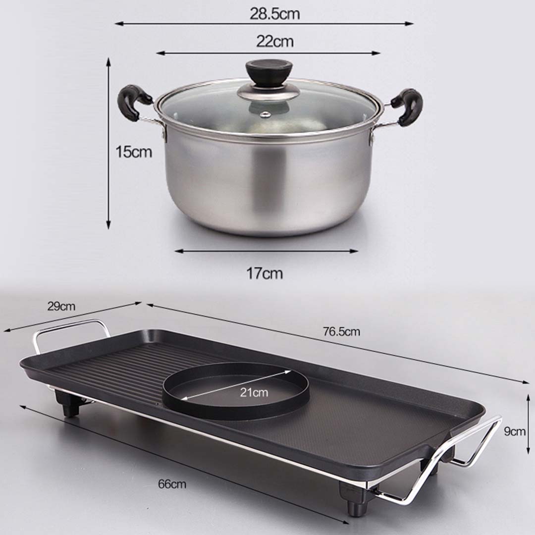 Soga Electric Steamboat Asian Hot Pot Soup Maker Fondue Teppanyaki Hotpot Grill, Electronics &Amp; Appliances &Gt; Appliances &Gt; Small Kitchen Appliances &Gt; Benchtop Cooking &Gt; Sandwich Presses &Amp; Grills, , , , ,  - Nz Depot 3