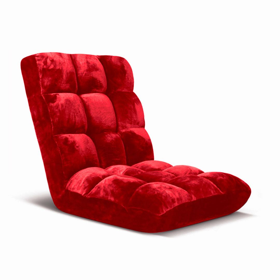 Soga Floor Recliner Folding Lounge Sofa Futon Couch Folding Chair Cushion Red, Furniture, Living Room Furniture, Occasional Chairs, , ,  - Nz Depot 1