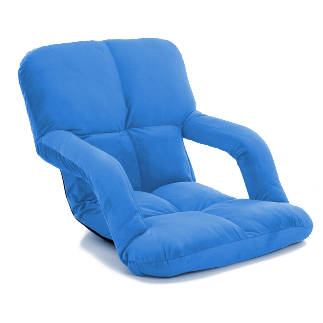 Soga Foldable Lounge Cushion Adjustable Floor Lazy Recliner Chair With Armrest Blue, Furniture, Living Room Furniture, Occasional Chairs, , ,  - Nz Depot 1