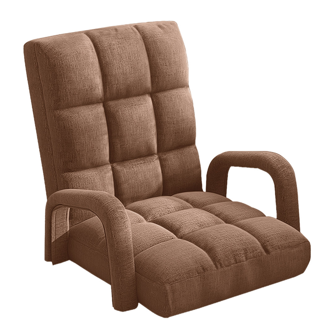 Soga Foldable Lounge Cushion Adjustable Floor Lazy Recliner Chair With Armrest Coffee, Furniture, Living Room Furniture, Occasional Chairs, , ,  - Nz Depot 1