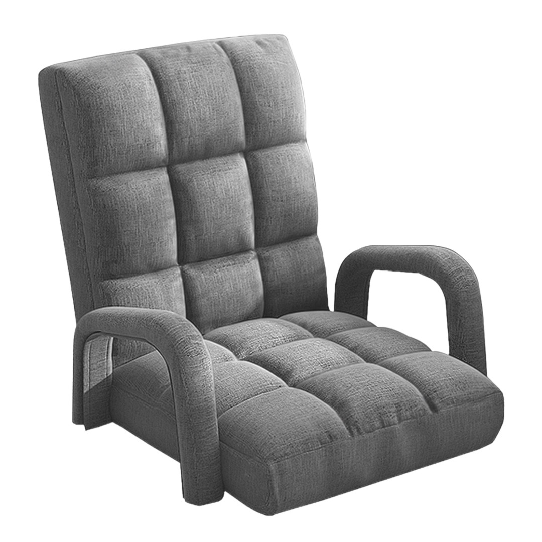 Soga Foldable Lounge Cushion Adjustable Floor Lazy Recliner Chair With Armrest Grey, Furniture, Living Room Furniture, Occasional Chairs, , ,  - Nz Depot 1