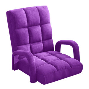 Soga Foldable Lounge Cushion Adjustable Floor Lazy Recliner Chair With Armrest Purple Nz Depot - Nz Depot