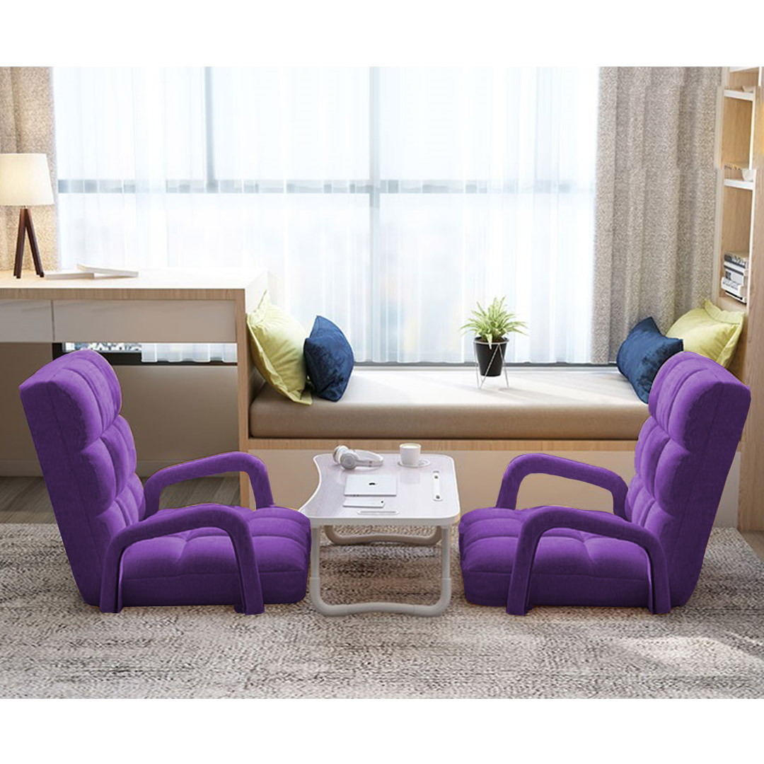 Soga Foldable Lounge Cushion Adjustable Floor Lazy Recliner Chair With Armrest Purple, Furniture, Living Room Furniture, Occasional Chairs, , ,  - Nz Depot 9