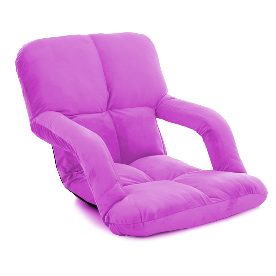 Soga Foldable Lounge Cushion Adjustable Floor Lazy Recliner Chair With Armrest Purple, Furniture, Living Room Furniture, Occasional Chairs, , ,  - Nz Depot 1