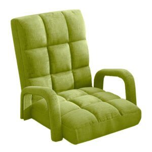 Soga Foldable Lounge Cushion Adjustable Floor Lazy Recliner Chair With Armrest Yellow Green Nz Depot - Nz Depot