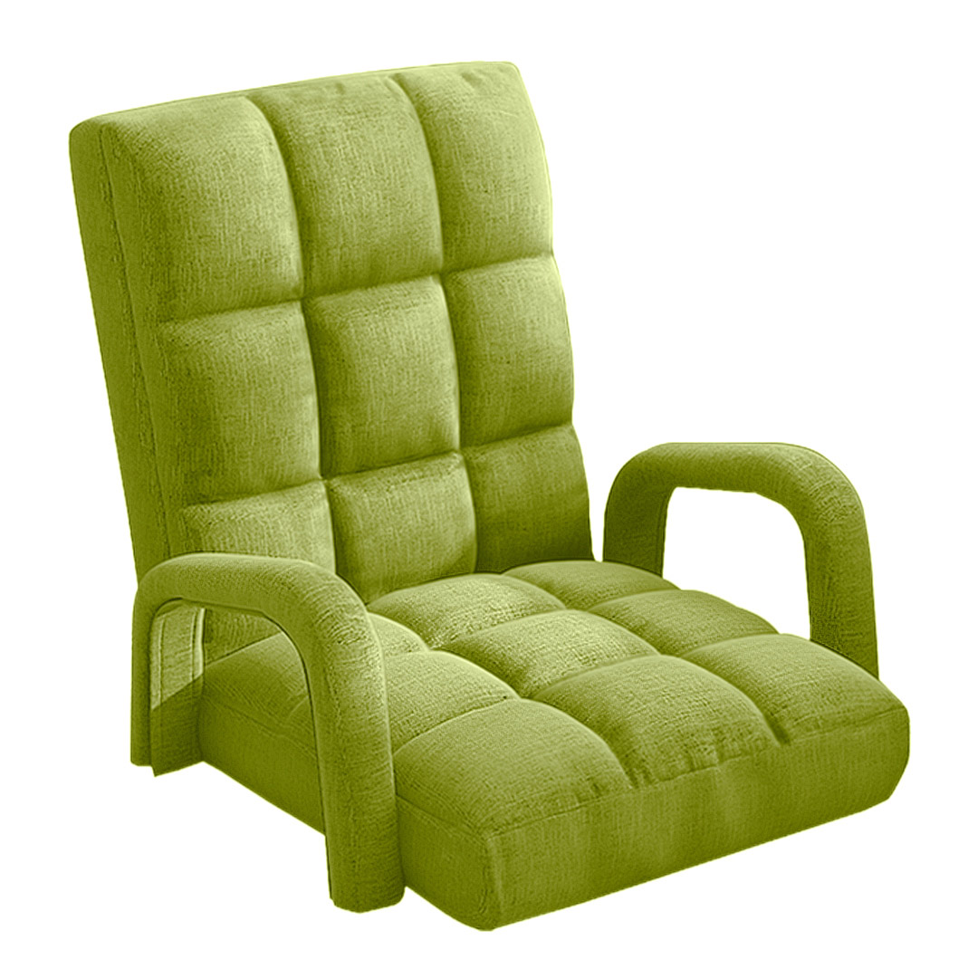 Soga Foldable Lounge Cushion Adjustable Floor Lazy Recliner Chair With Armrest Yellow Green, Furniture, Living Room Furniture, Occasional Chairs, , ,  - Nz Depot 1