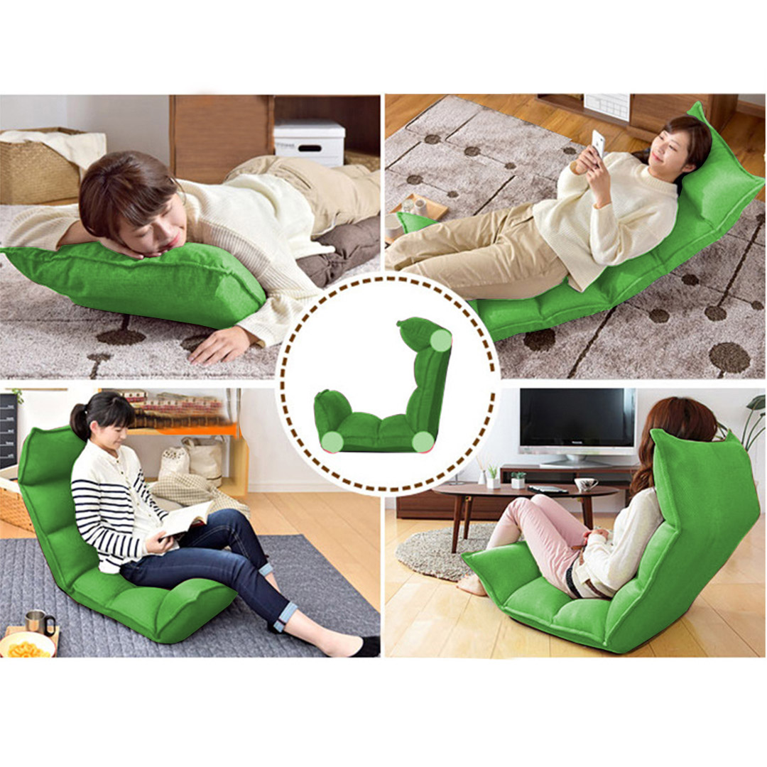 Soga Foldable Tatami Floor Sofa Bed Meditation Lounge Chair Recliner Lazy Couch Green, Furniture, Living Room Furniture, Occasional Chairs, , ,  - Nz Depot 7