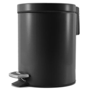 SOGA Foot Pedal Stainless Steel Rubbish Recycling Garbage Waste Trash Bin Round 12L Black, Home & Living, Kitchen & Dining, Kitchen Storage, Kitchen Bins, ,  - NZ DEPOT 1