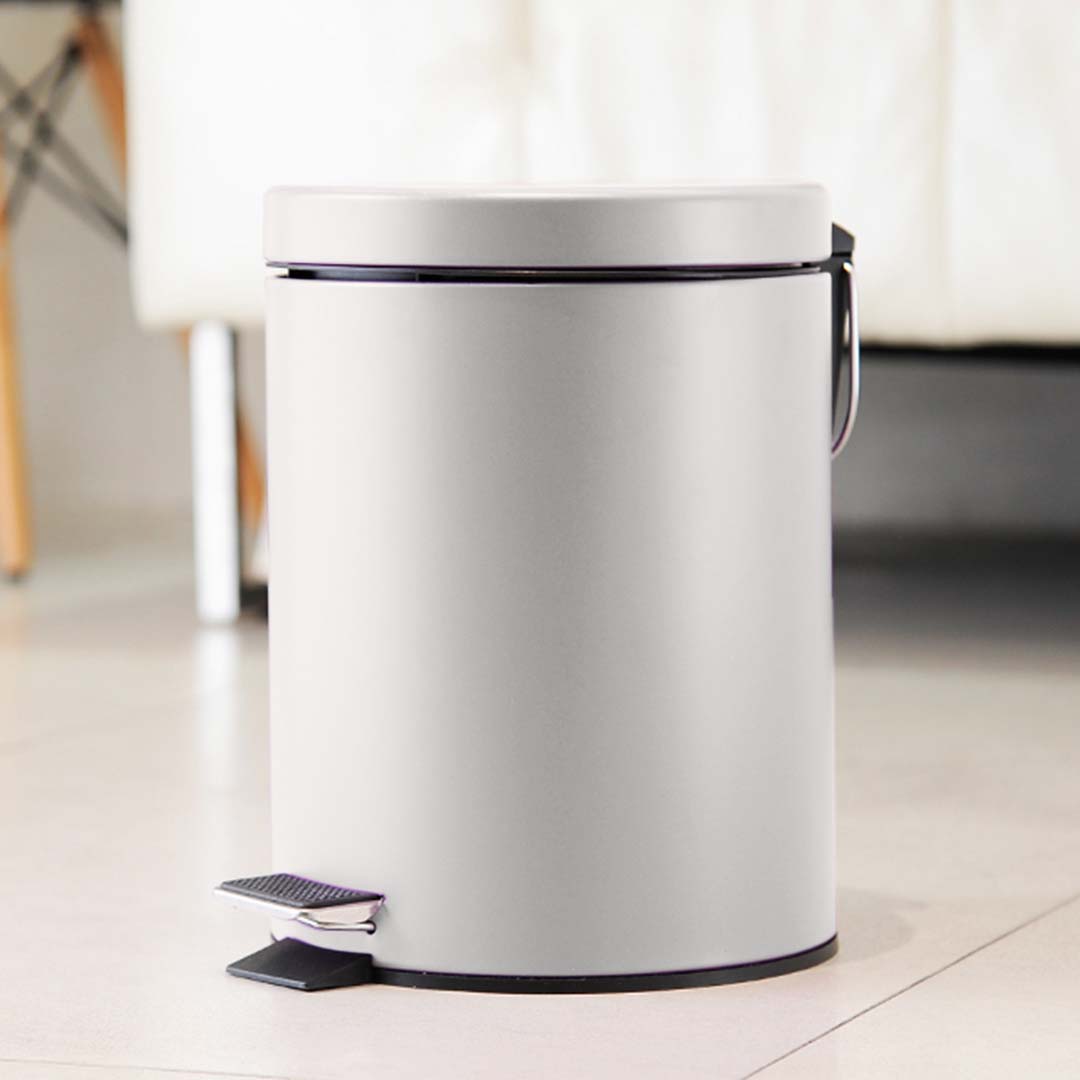 SOGA Foot Pedal Stainless Steel Rubbish Recycling Garbage Waste Trash Bin Round 12L White, Home & Living, Kitchen & Dining, Kitchen Storage, Kitchen Bins,  - NZ DEPOT 7