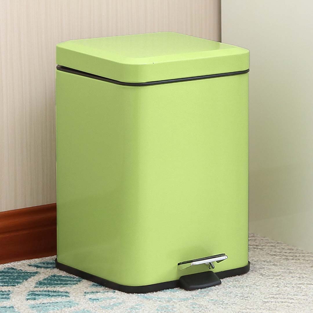 Soga Foot Pedal Stainless Steel Rubbish Recycling Garbage Waste Trash Bin Square 12L Green, Home &Amp; Living, Kitchen &Amp; Dining, Kitchen Storage, Kitchen Bins, ,  - Nz Depot 8