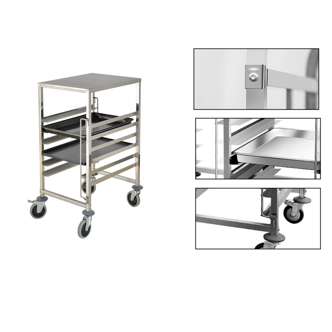 Soga Gastronorm Trolley 7 Tier Stainless Steel Bakery Trolley Suits 60Cmx40Cm Tray With Working Surface, Business &Amp; Industrial, Food Service, Food Service Carts, , ,  - Nz Depot 4