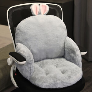 SOGA Gray Bunny Shape Cushion Soft Leaning Bedside Pad Sedentary Plushie Pillow Home Decor, Furniture, Living Room Furniture, Occasional Chairs, ,  - NZ DEPOT 2