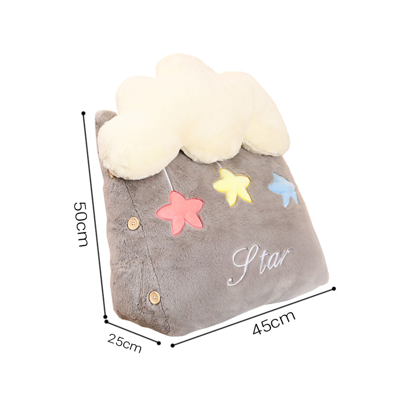 Soga Grey Cute Star Cloud Cushion Soft Leaning Lumbar Wedge Pillow Bedside Plush Home Decor, Furniture, Living Room Furniture, Occasional Chairs, , ,  - Nz Depot 6