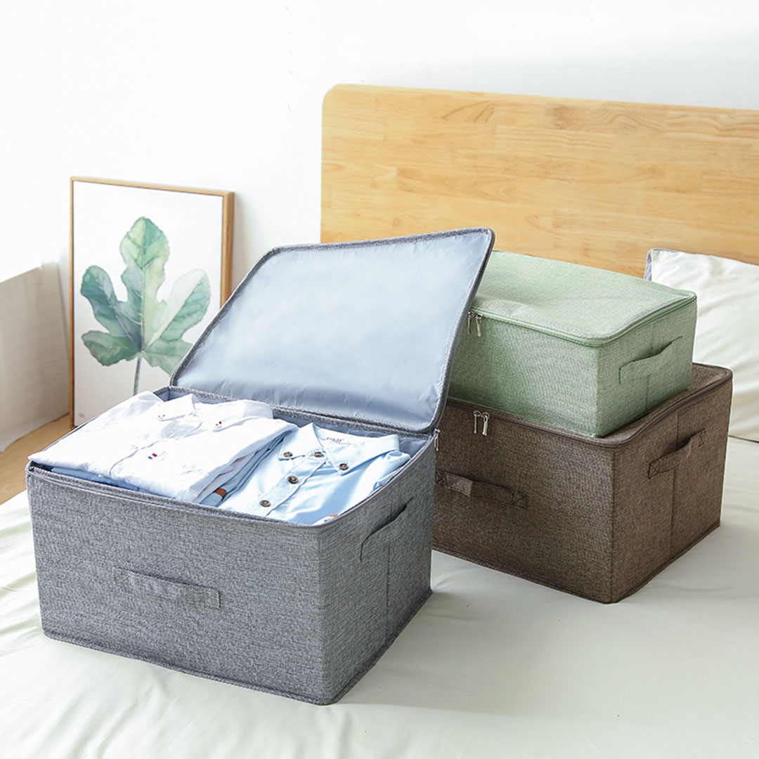 Soga Grey Large Portable Double Zipper Storage Box Moisture Proof Clothes Basket Foldable Home Organiser, Furniture, Storage &Amp; Shelving, Home Storage, , ,  - Nz Depot 4