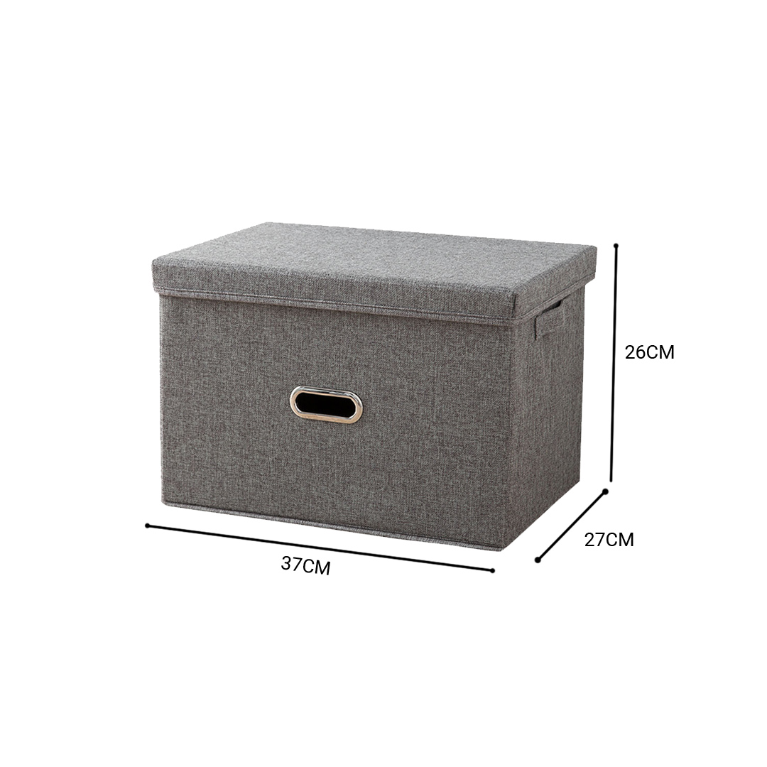 Soga Grey Medium Foldable Canvas Storage Box Cube Clothes Basket Organiser Home Decorative Box, Furniture, Storage &Amp; Shelving, Home Storage, , ,  - Nz Depot 6