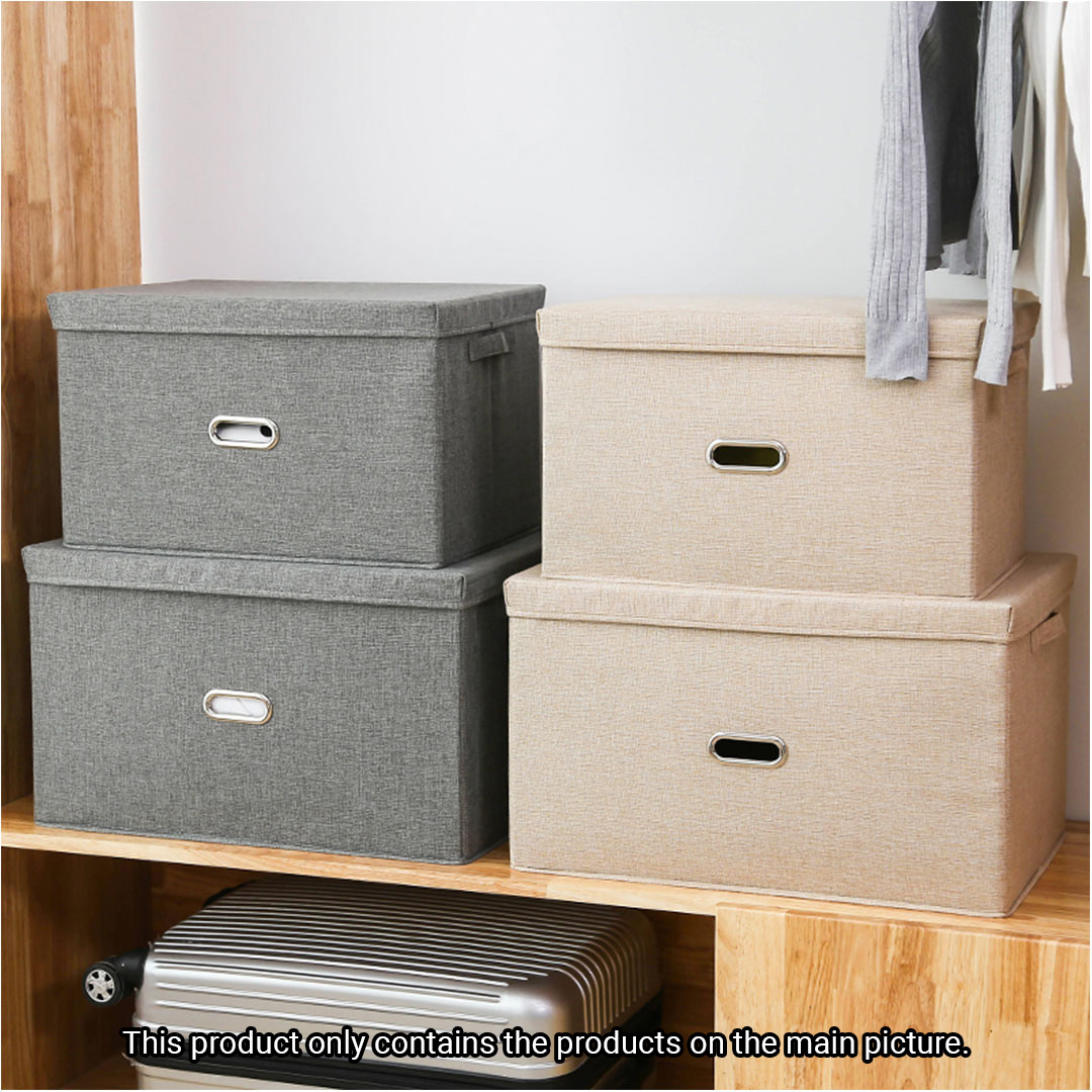 Soga Grey Medium Foldable Canvas Storage Box Cube Clothes Basket Organiser Home Decorative Box, Furniture, Storage &Amp; Shelving, Home Storage, , ,  - Nz Depot 8