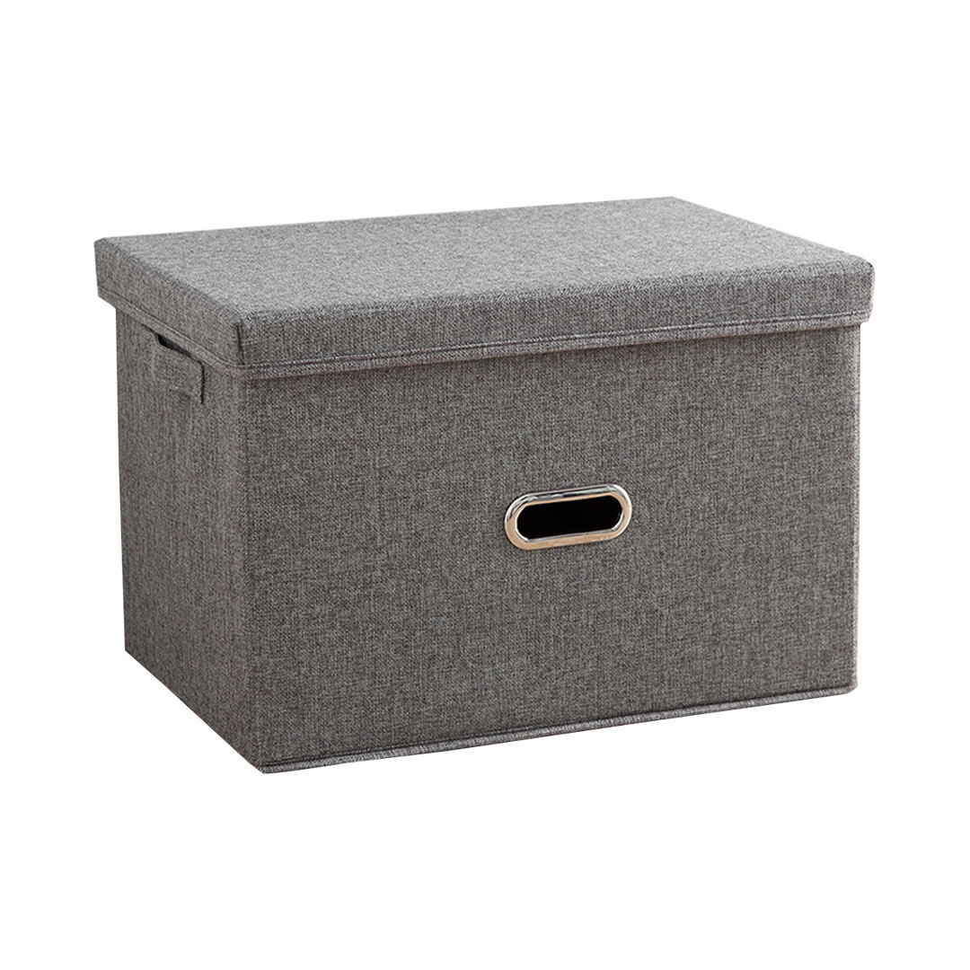 Soga Grey Medium Foldable Canvas Storage Box Cube Clothes Basket Organiser Home Decorative Box, Furniture, Storage &Amp; Shelving, Home Storage, , ,  - Nz Depot 1