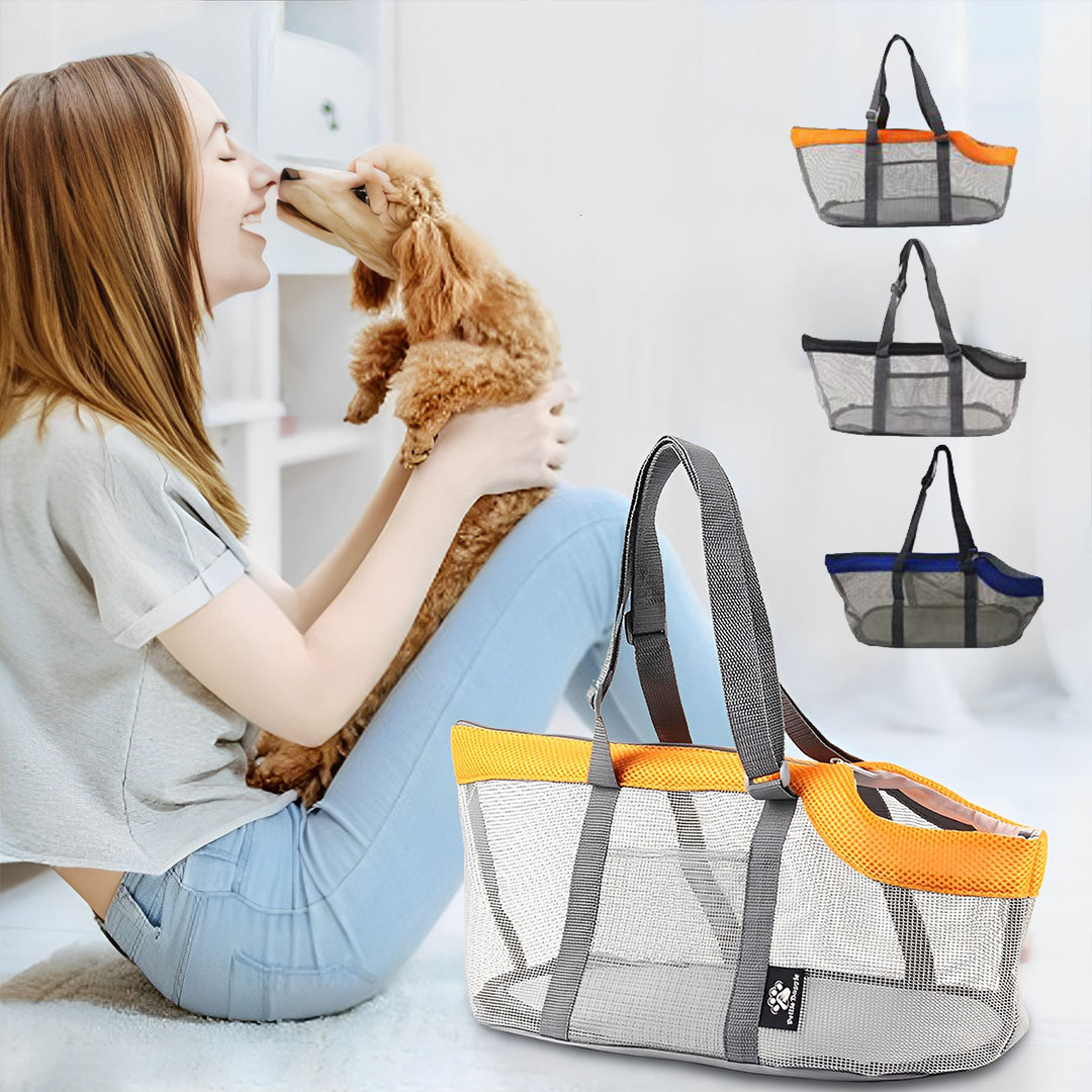 Soga Grey Pet Carrier Bag Breathable Net Mesh Tote Pouch Dog Cat Travel Essentials, Pet Supplies, Dogs, Carriers &Amp; Travel Products, , ,  - Nz Depot 4