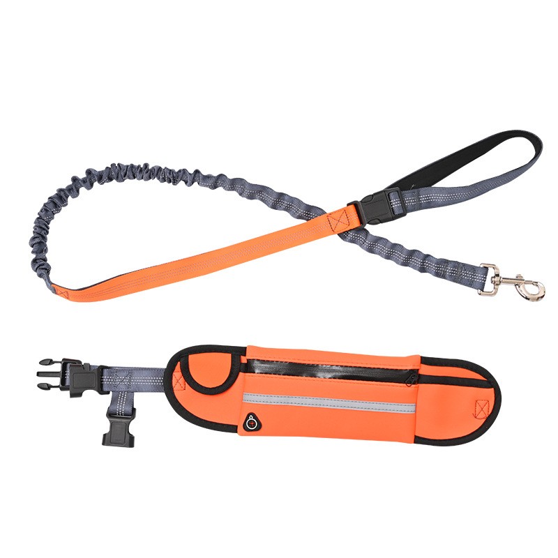 Soga Orange Adjustable Hands-Free Pet Leash Bag Dog Lead Walking Running Jogging Pet Essentials, Pets, Dog, Pet Accessories, Dog Collars, ,  - Nz Depot 1