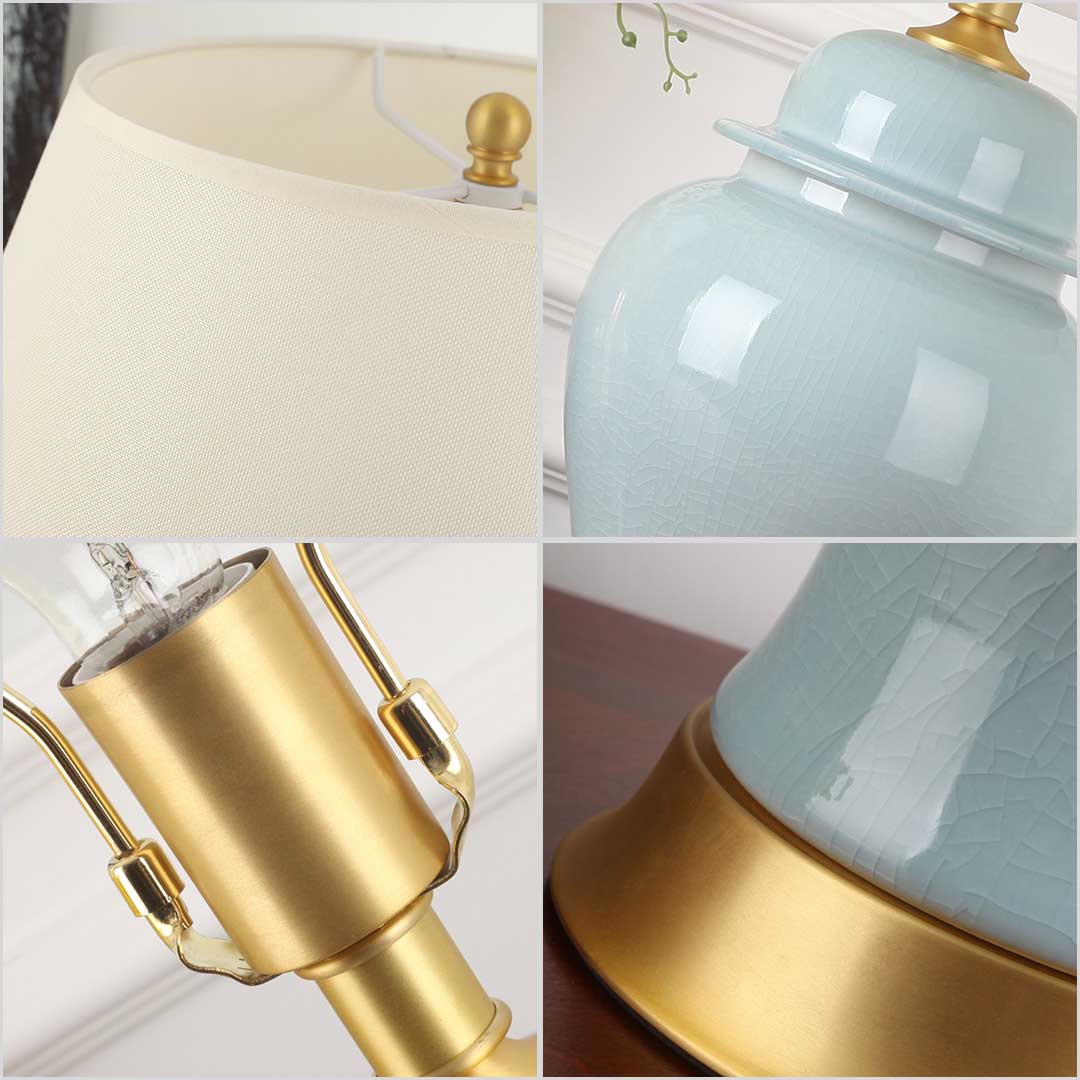 Soga Oval Ceramic Table Lamp With Gold Metal Base Desk Lamp Yellow, Home &Amp; Living, Lighting, Indoor Lights, Lamps, Table Lamps,  - Nz Depot 3