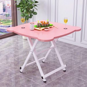 SOGA Pink Minimalist Cat Ear Folding Table Indoor Outdoor Portable Stall Desk Home Decor, Furniture, Living Room Furniture, Tables, , ,  - NZ DEPOT 2