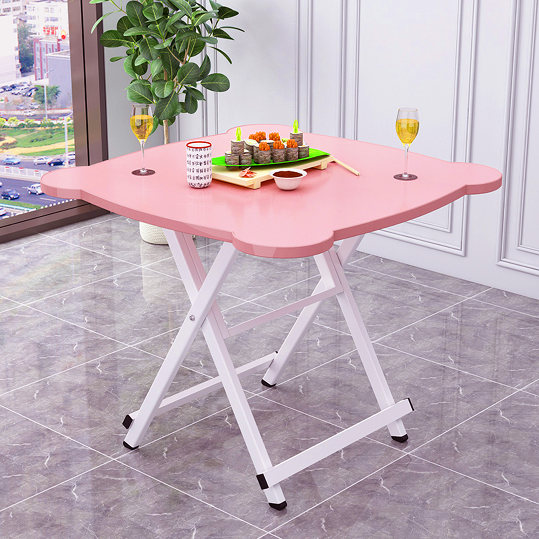 Soga Pink Minimalist Cat Ear Folding Table Indoor Outdoor Portable Stall Desk Home Decor, Furniture, Living Room Furniture, Tables, , ,  - Nz Depot 2