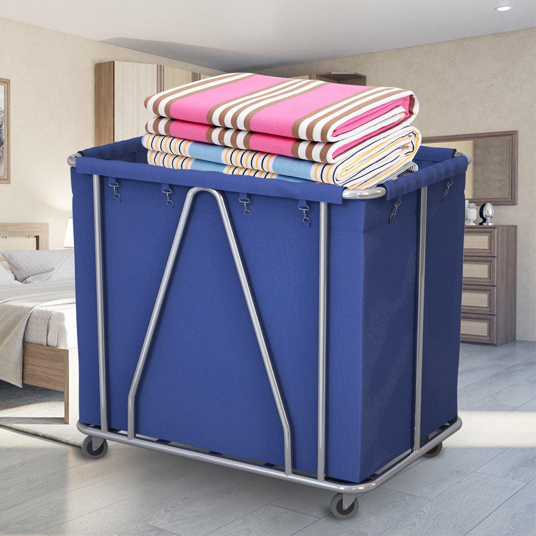 Soga Stainless Steel Commercial Large Soiled Linen Laundry Trolley Cart With Wheels Blue, Business &Amp; Industrial, Food Service, Food Service Carts, , ,  - Nz Depot 6