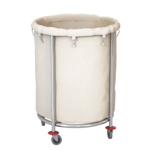 Soga Stainless Steel Commercial Round Soiled Linen Laundry Trolley Cart With Wheels White Nz Depot - Nz Depot