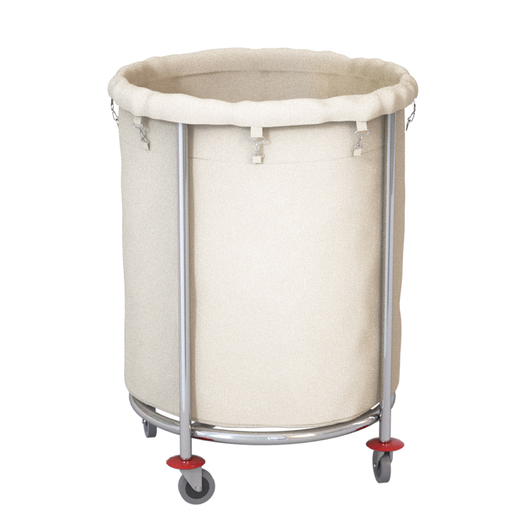 Soga Stainless Steel Commercial Round Soiled Linen Laundry Trolley Cart With Wheels White, Business &Amp; Industrial, Food Service, Food Service Carts, , ,  - Nz Depot 1