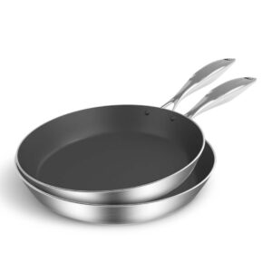 Soga Stainless Steel Fry Pan 20Cm 24Cm Frying Pan Induction Non Stick Interior Nz Depot - Nz Depot