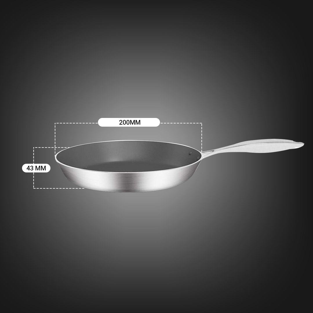 Soga Stainless Steel Fry Pan 20Cm Frying Pan Induction Frypan Non Stick Interior, Home &Amp; Living &Gt; Kitchen &Amp; Dining &Gt; Cookware &Gt; Frying Pans, , , , ,  - Nz Depot 2