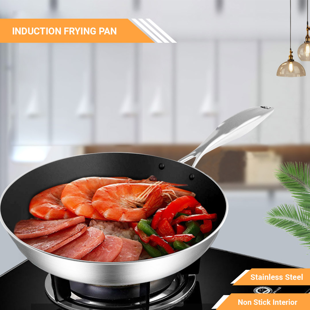 Soga Stainless Steel Fry Pan 20Cm Frying Pan Induction Frypan Non Stick Interior, Home &Amp; Living &Gt; Kitchen &Amp; Dining &Gt; Cookware &Gt; Frying Pans, , , , ,  - Nz Depot 3