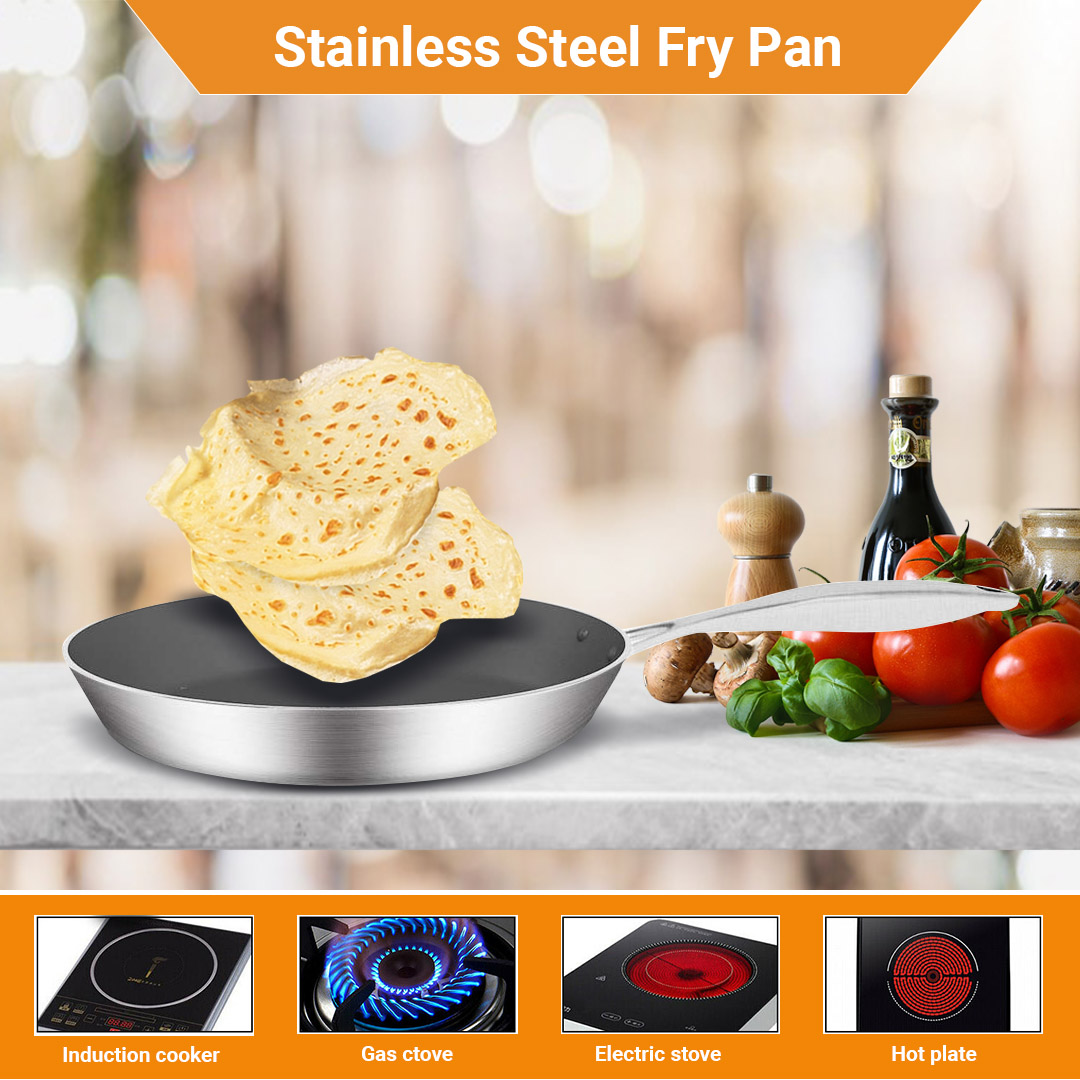 Soga Stainless Steel Fry Pan 20Cm Frying Pan Induction Frypan Non Stick Interior, Home &Amp; Living &Gt; Kitchen &Amp; Dining &Gt; Cookware &Gt; Frying Pans, , , , ,  - Nz Depot 6