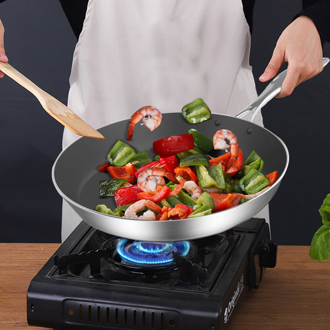 Soga Stainless Steel Fry Pan 26cm Frying Pan Induction Frypan Non Stick