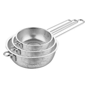 SOGA Stainless Steel Perforated Colander Fine Mesh Net Food Strainer Basket with Handle Skimmer Sieve Set, Home & Living, Kitchen & Dining, Kitchen Tools & Utensils, Food Strainers, ,  - NZ DEPOT 1