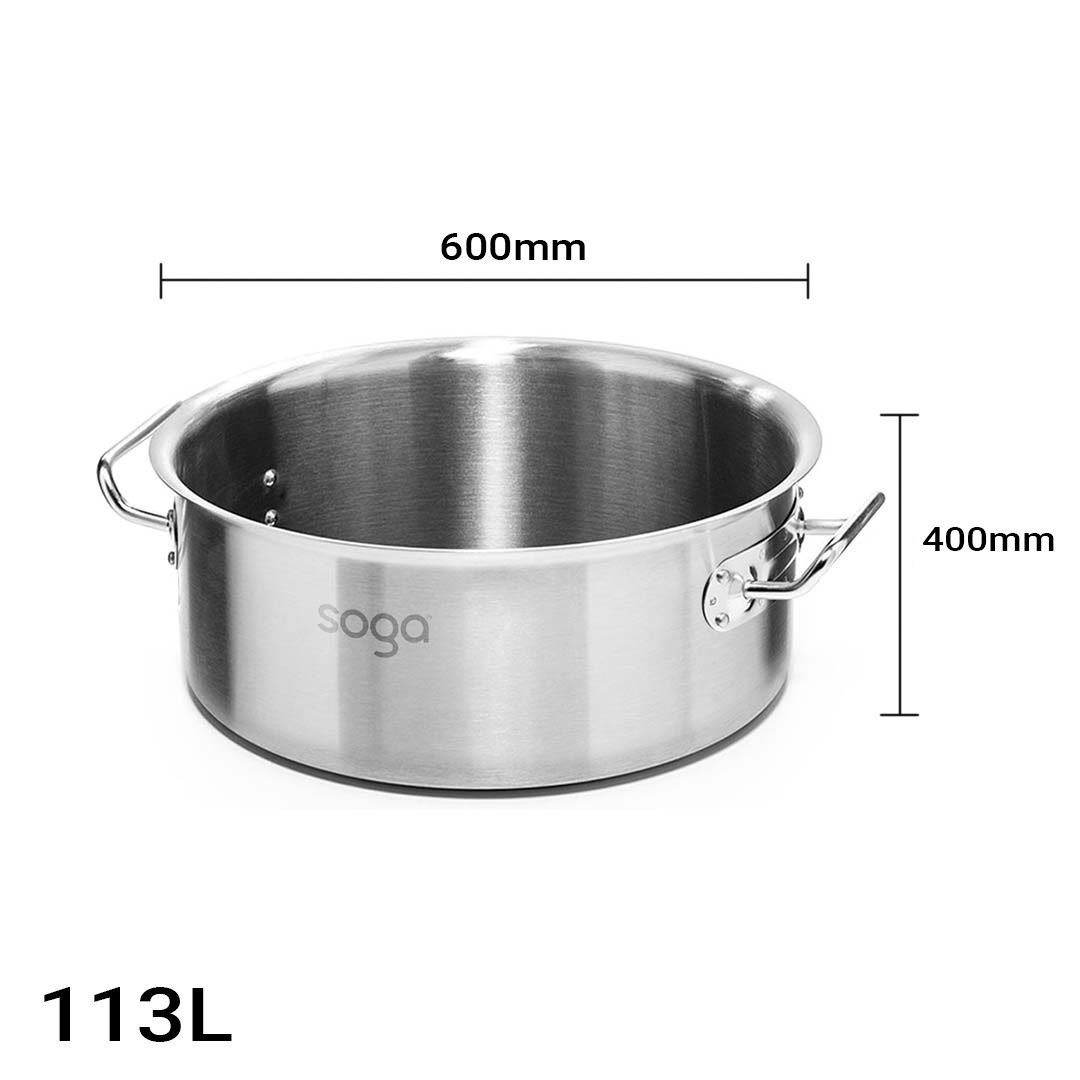 Soga Stock Pot 113L Top Grade Thick Stainless Steel Stockpot 18/10 Without Lid, Home &Amp; Living, Kitchen &Amp; Dining, Cookware, Stock &Amp; Multi Pots, ,  - Nz Depot 3