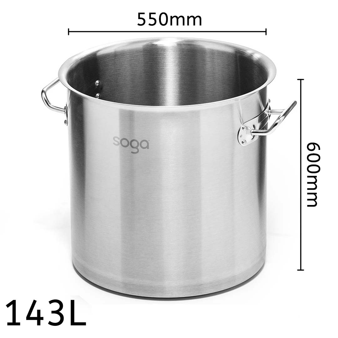 Soga Stock Pot 143L Top Grade Thick Stainless Steel Stockpot 18/10 Without Lid, Home &Amp; Living, Kitchen &Amp; Dining, Cookware, Stock &Amp; Multi Pots, ,  - Nz Depot 3